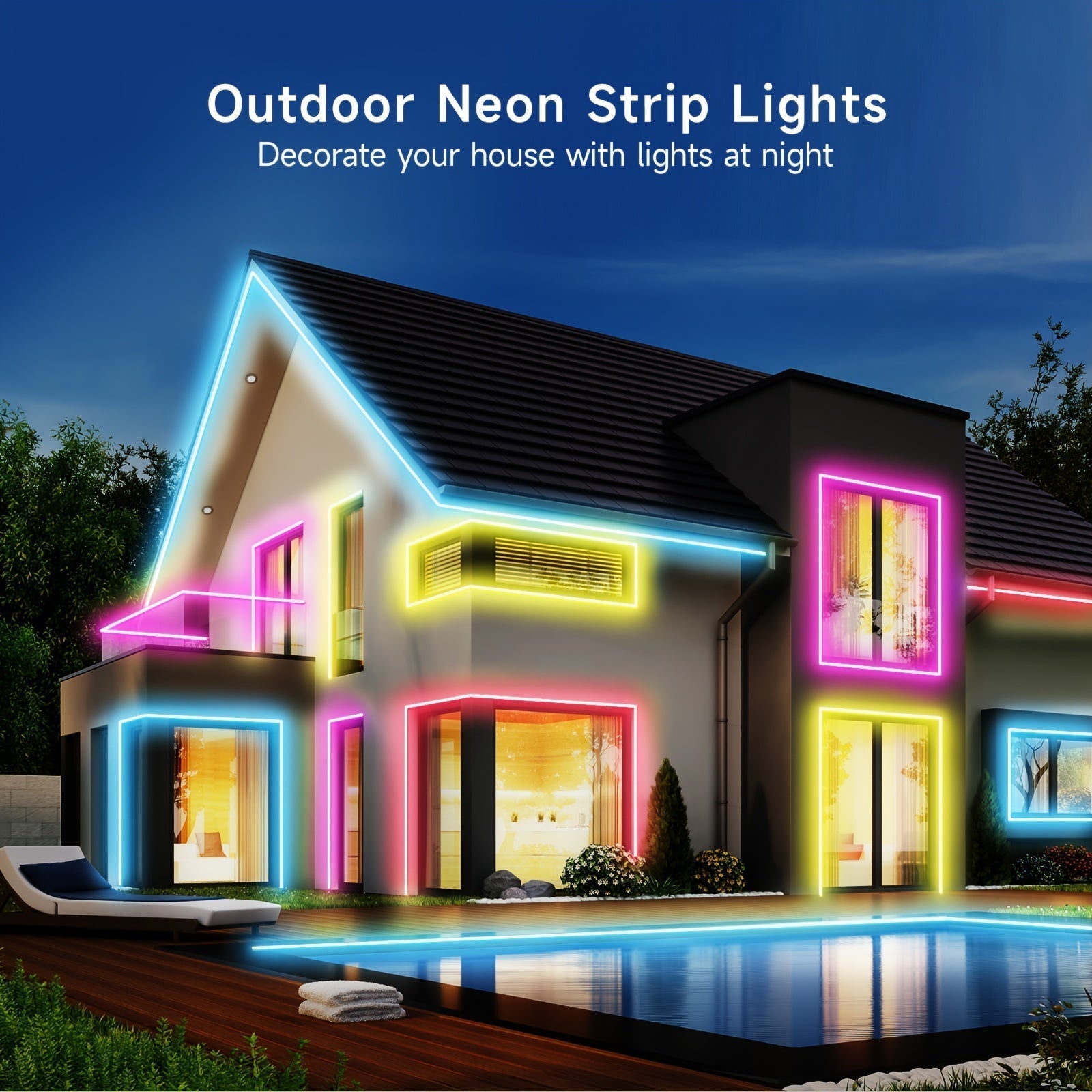 LED Neon Rope Lights 16.4ft RGB LED Rope Lights with Remote APP Control Waterproof Flexible Neon Strip Lights RGB Rope Lights for Bedroom Room Outdoors Decoration, Home Decor, Outdoor Lights, Vibrant Illumination, Modern Decor, Highquality Leds, Energyefficient Lighting, Smart Lighting, Home Decorators, Event Planners